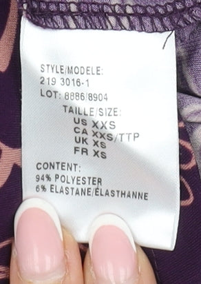 Womens UK Size 2XS Mr Max Purple Jersey Blouse
