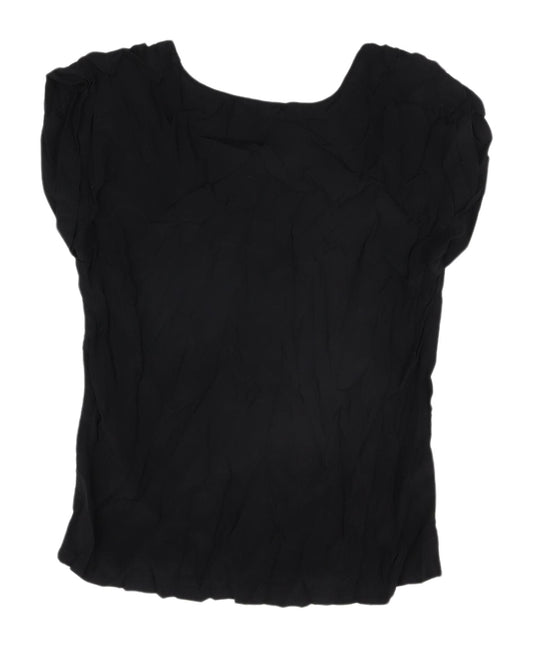 H&M Women's Black Floral Blouse, Size 8