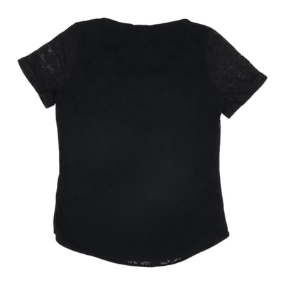 Womens UK Size 8 Marks and Spencer Black Jersey Blouse