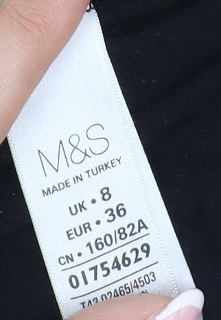 Womens UK Size 8 Marks and Spencer Black Jersey Blouse