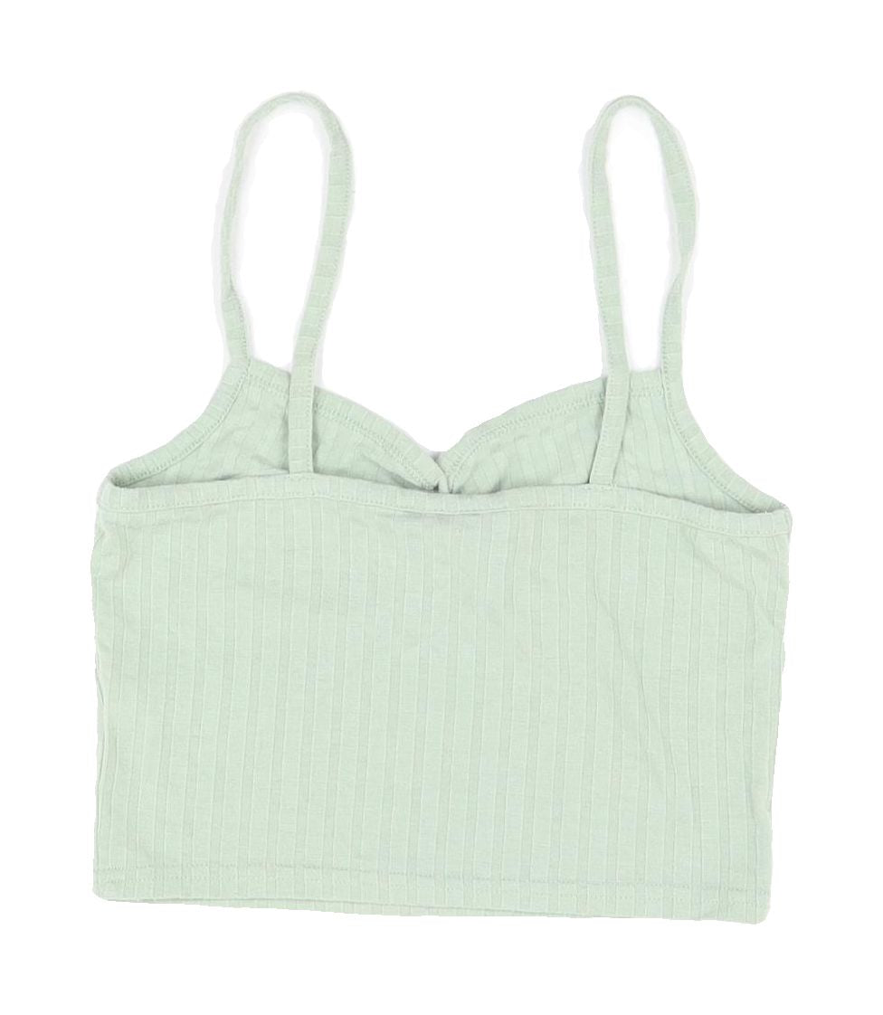Womens UK Size 8 Topshop Green Cropped Tank