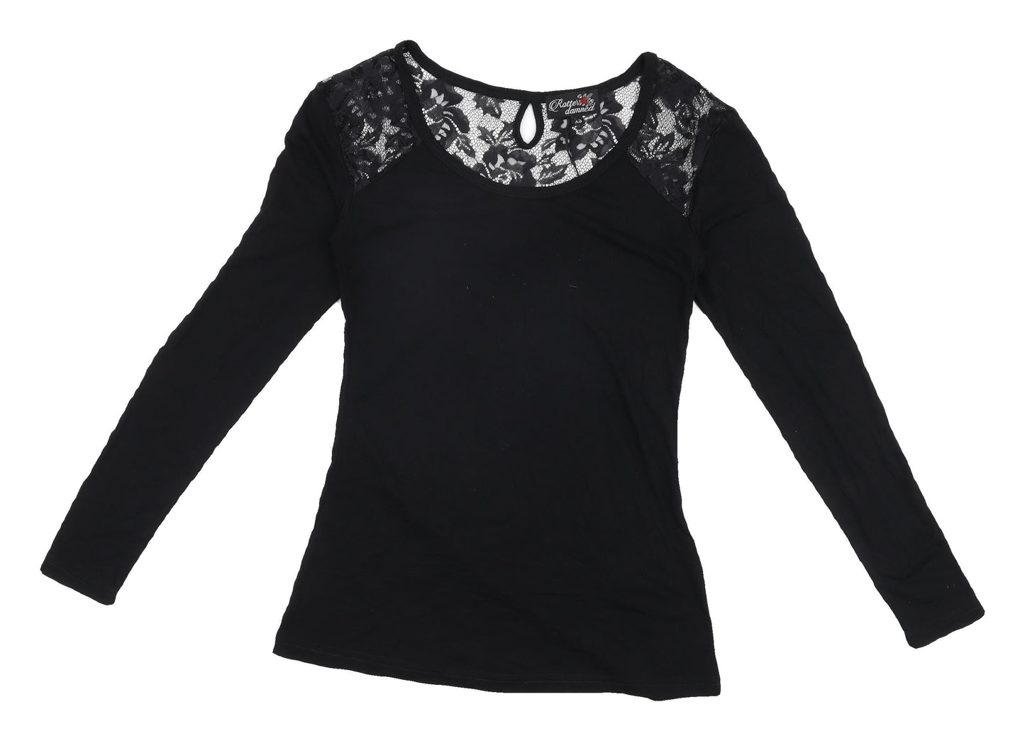 Rotter Damned Women's Black XS Lace Accent Blouse