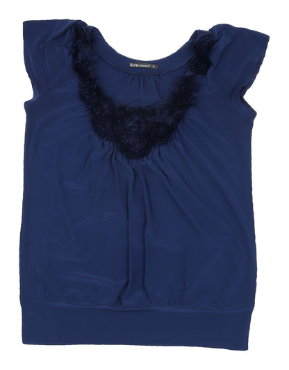 Womens UK Size M Reflections Blue Basic Blouse