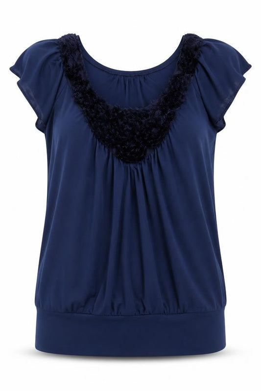 Womens UK Size M Reflections Blue Basic Blouse