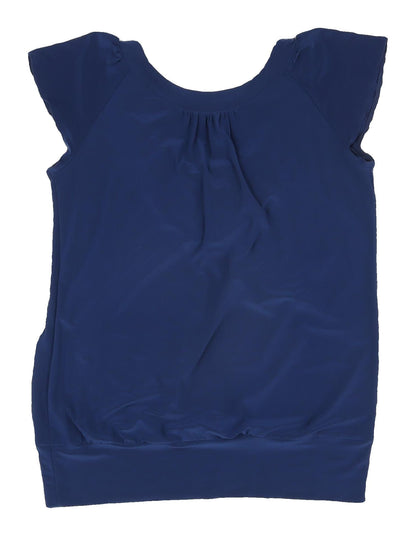 Womens UK Size M Reflections Blue Basic Blouse
