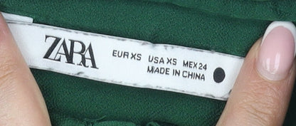 Womens UK Size XS Zara Green  Button-Up