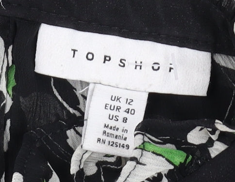 Womens UK Size 12 Topshop Multicoloured Basic Blouse
