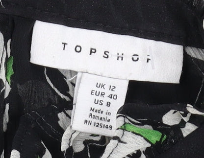 Womens UK Size 12 Topshop Multicoloured Basic Blouse