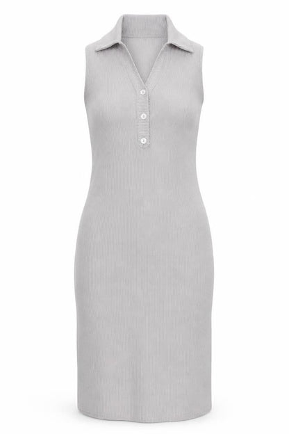 PrettyLittleThing Grey Collared Mini Dress Size 8