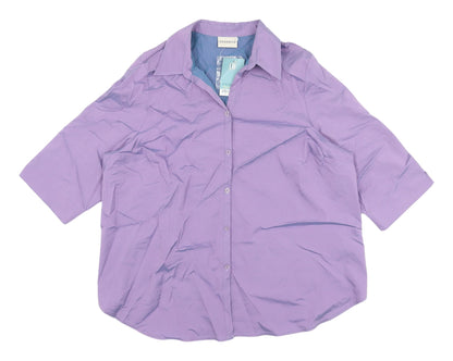 Womens UK Size 18 essence Purple Basic Button-Up