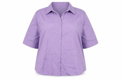 Womens UK Size 18 essence Purple Basic Button-Up