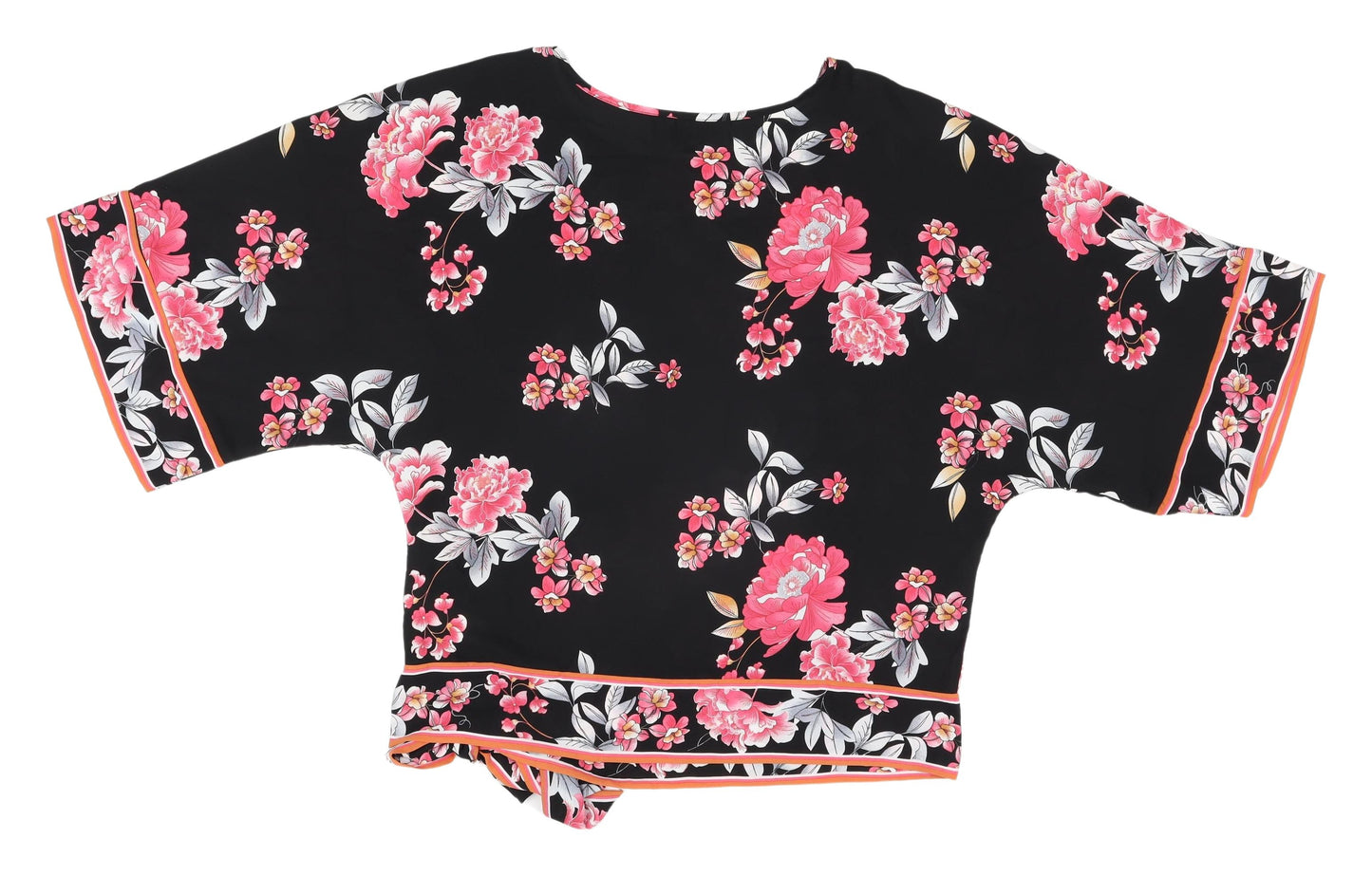 Womens UK Size 14 Dorothy Perkins Black Cropped Blouse