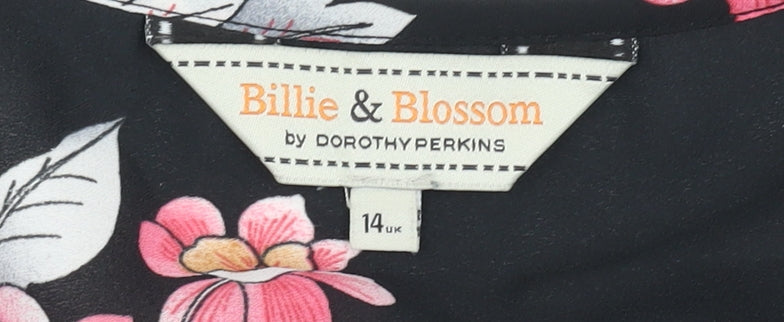 Womens UK Size 14 Dorothy Perkins Black Cropped Blouse