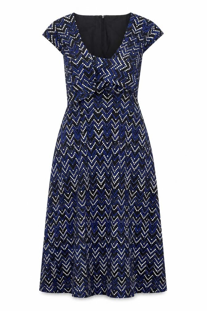 Kaliko Women's Multicoloured Chevron A-Line Dress
