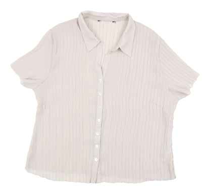 Womens UK Size 20 Debenhams Beige Basic Button-Up