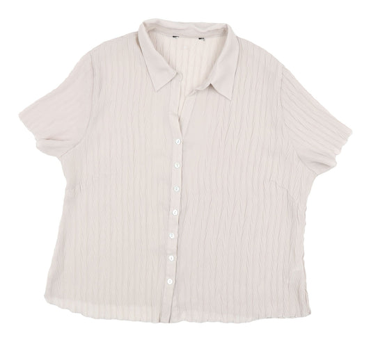 Womens UK Size 20 Debenhams Beige Basic Button-Up