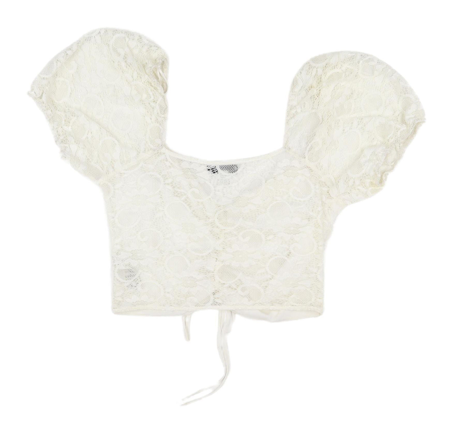 Womens UK Size 12 Topshop White Cropped Blouse