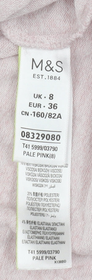 Womens UK Size 8 Marks and Spencer Pink Basic T-Shirt