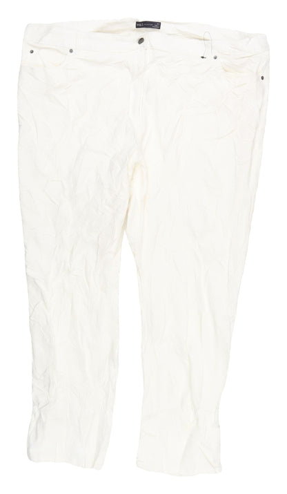 Womens UK Size 24 Marks and Spencer   White Trousers