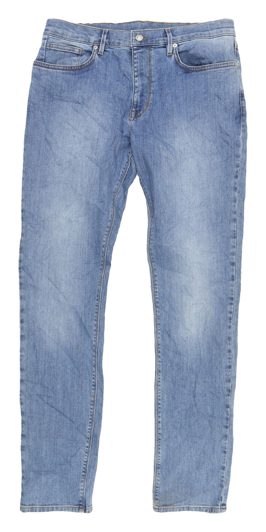 Marks and Spencer Men's Blue Slim Jeans, Size M, 32W, 33L