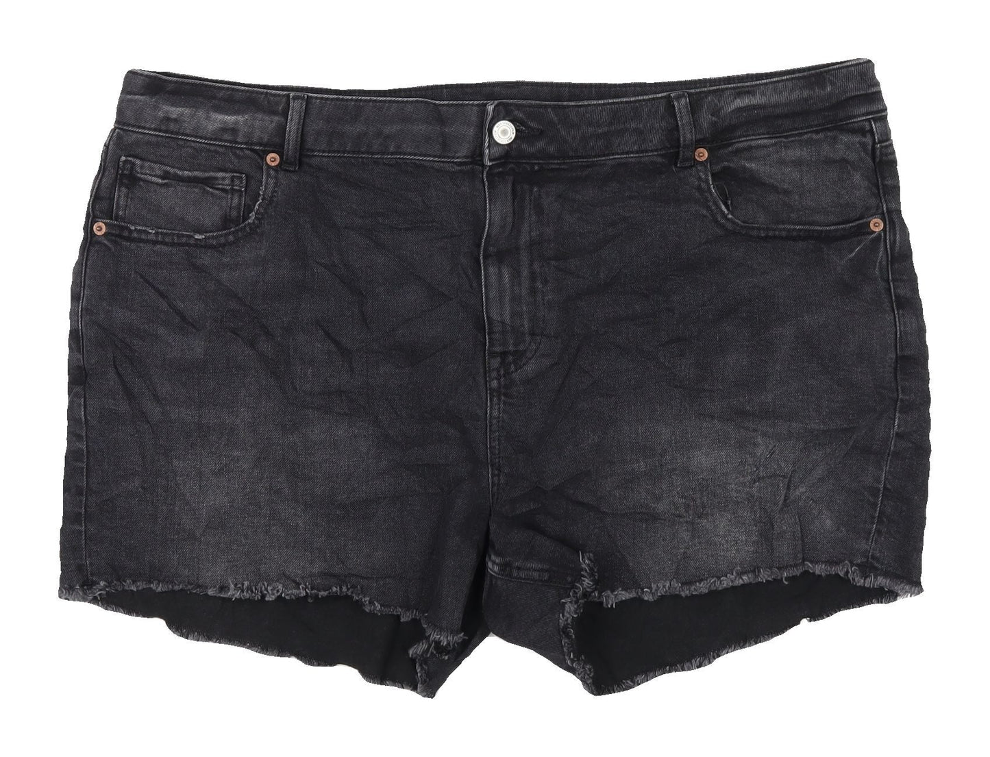 Marks and Spencer Women Black Cut-Off Shorts Size 20