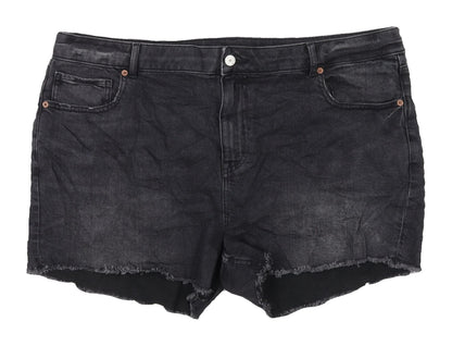 Marks and Spencer Women Black Cut-Off Shorts Size 20