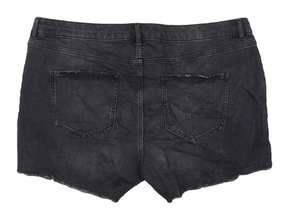 Marks and Spencer Women Black Cut-Off Shorts Size 20
