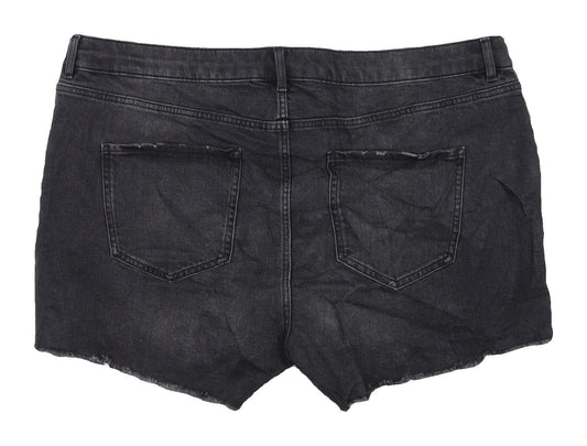 Marks and Spencer Women Black Cut-Off Shorts Size 20