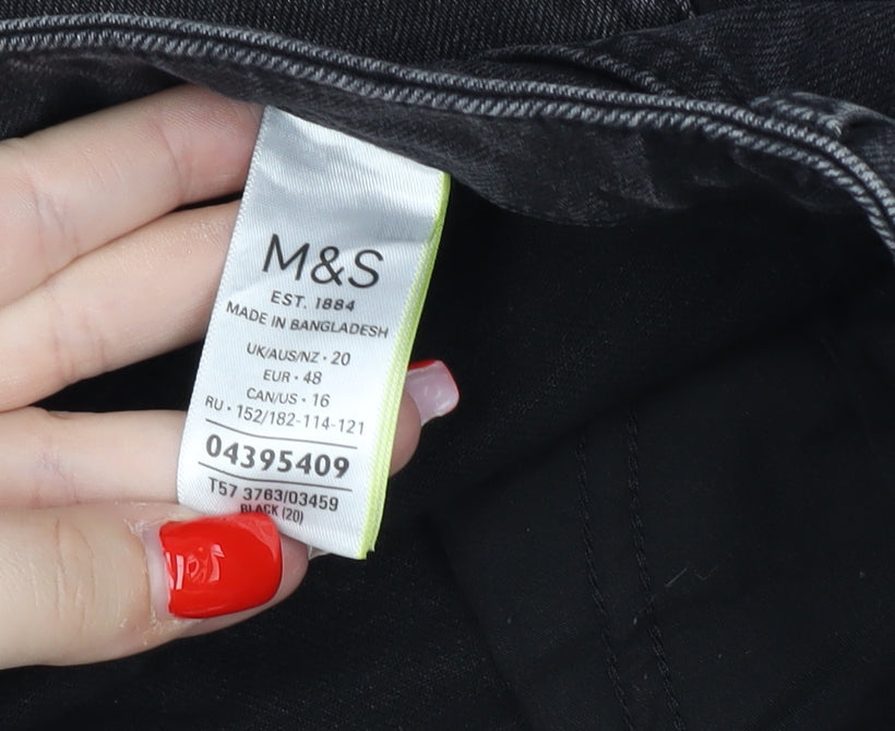 Marks and Spencer Women Black Cut-Off Shorts Size 20
