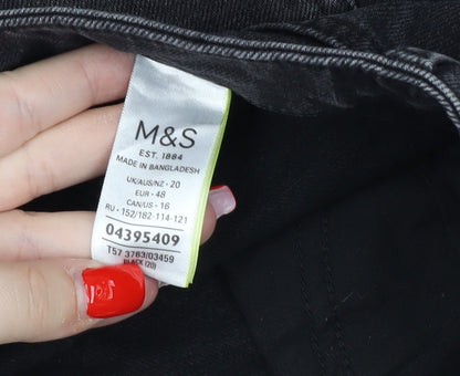 Marks and Spencer Women Black Cut-Off Shorts Size 20