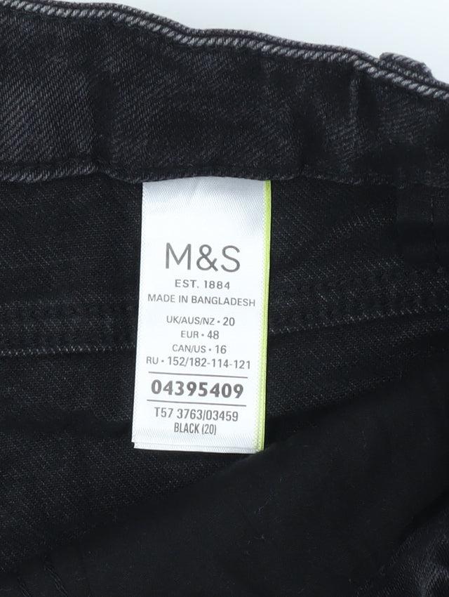 Marks and Spencer Women's Black Cut-Off Denim Shorts