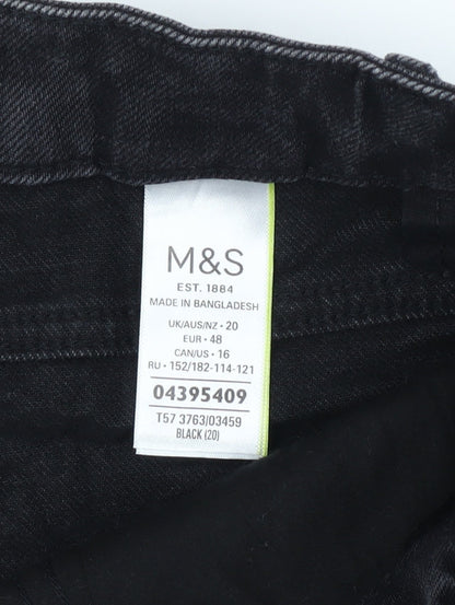 Marks and Spencer Women's Black Cut-Off Denim Shorts