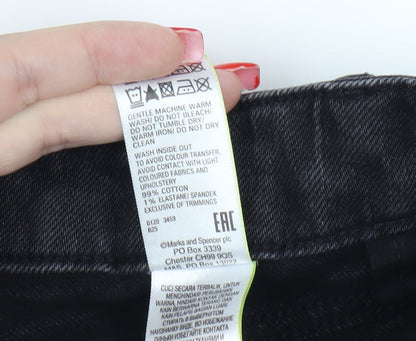 Marks and Spencer Women's Black Cut-Off Denim Shorts