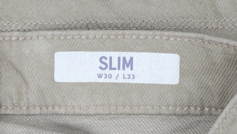 Marks and Spencer Men's Beige Slim Straight Jeans