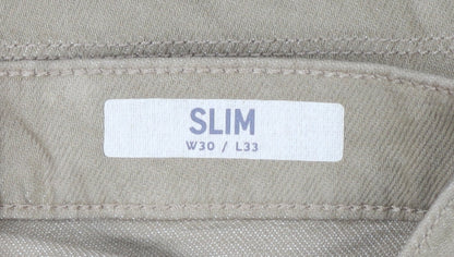 Marks and Spencer Men's Beige Slim Straight Jeans