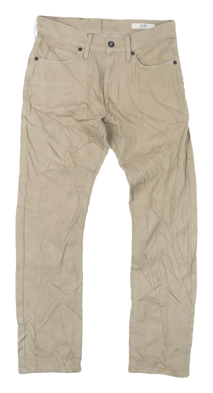 Marks and Spencer Men's Beige Slim Jeans Size 28