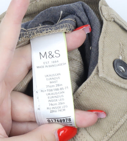Marks and Spencer Men's Beige Slim Jeans Size 28