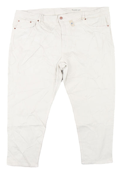 Womens UK Size 24 Marks and Spencer Relaxed Fit  Ivory Jeans