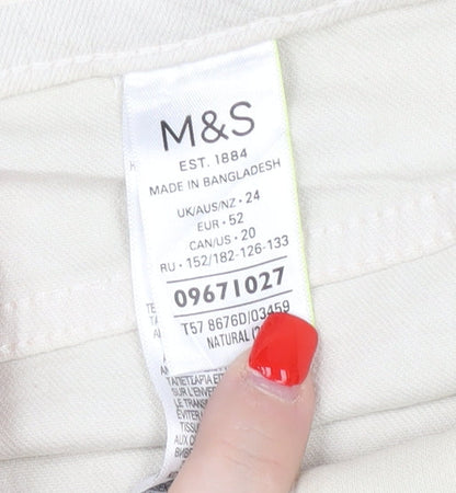 Womens UK Size 24 Marks and Spencer Relaxed Fit  Ivory Jeans