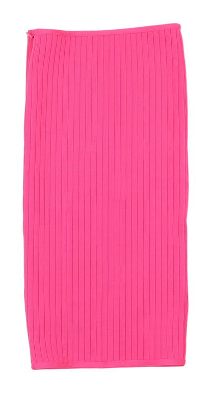 Boohoo Women's Pink Midi Pencil Skirt Size 8