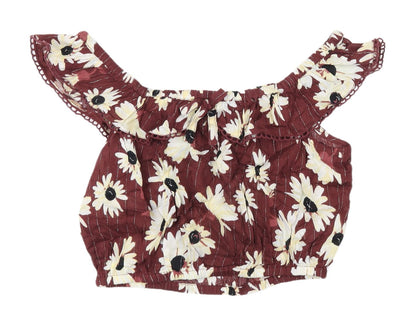 River Island Girls Floral Cropped Blouse Multicoloured 13-14 Years
