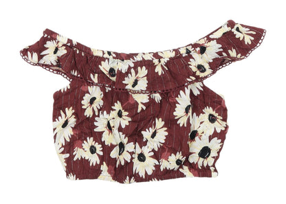 River Island Girls Floral Cropped Blouse Multicoloured 13-14 Years