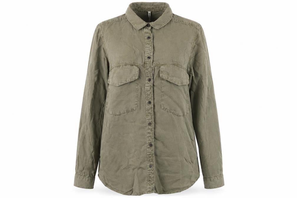 Womens UK Size M Stradivarius Green Basic Button-Up