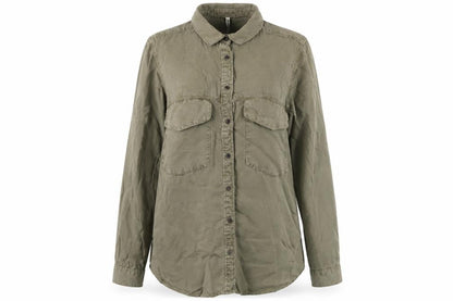 Womens UK Size M Stradivarius Green Basic Button-Up