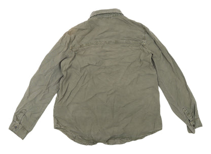 Womens UK Size M Stradivarius Green Basic Button-Up