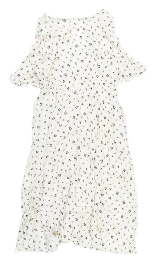 Per Una Women's Ivory Floral Midi Wrap Dress