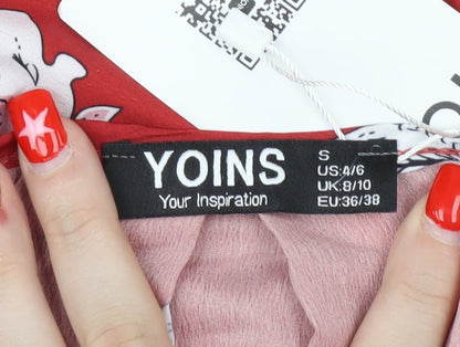 Womens UK Size S Yoins Red Wrap Tank