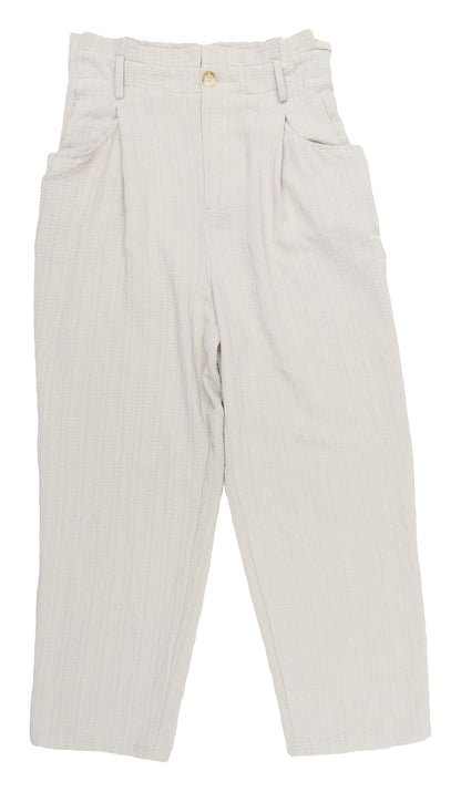 Womens UK Size M Zara Relaxed Fit Pleated Ivory Trousers