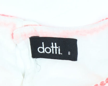 Dotti Women's White Embroidered Shift Dress Size 8