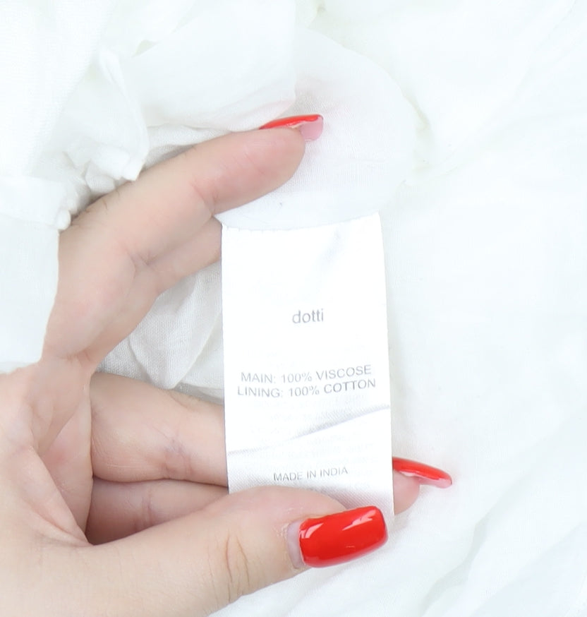 Dotti Women's White Embroidered Shift Dress Size 8